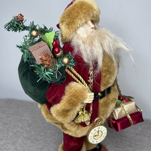 Christmas Santa Claus 15" Tall Figure Carrying Watch & Presents Decoration - Picture 7 of 14